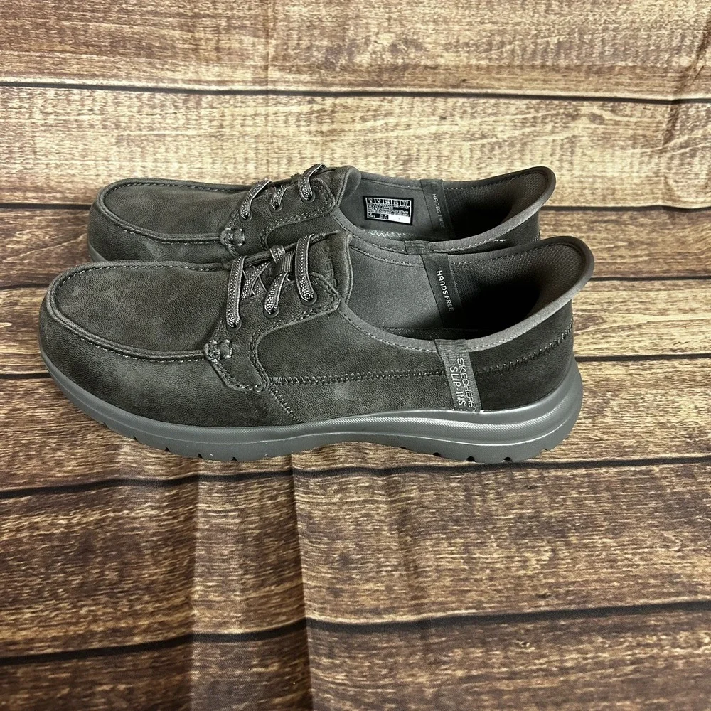 SKECHERS Womens Hands Free On The Go Slip On Boat Shoes Gray Sz 8